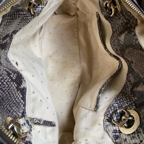 KATE SPADE NY GOLD COAST MARYANNE SNAKE LARGE QUILT LEATHER SHOULDER BAG & COVER - Picture 5 of 8
